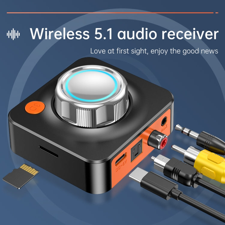 C39HD Bluetooth 5.1 Audio Receiver AUX Coaxial Fiber Output Supports TF Playback, Bluetooth 5.1 Audio Receiver