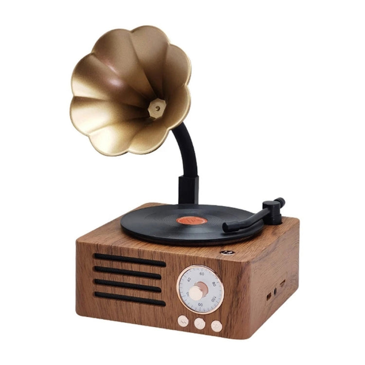 T15 Vinyl Atomic Bluetooth Retro Wireless Audio Desktop Speaker, Wood Color