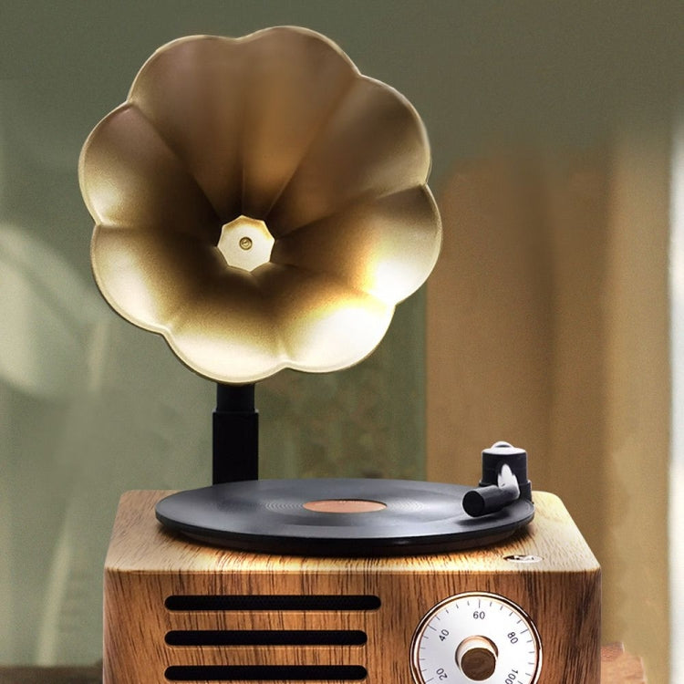 T15 Vinyl Atomic Bluetooth Retro Wireless Audio Desktop Speaker, Wood Color