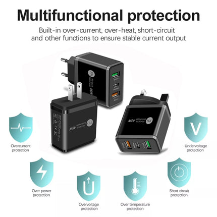 45W PD3.0 + 2 x QC3.0 USB Multi Port Quick Charger, EU Plug, EU Plug