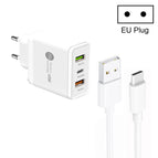 EU Plug + USB to Type-C Cable / White