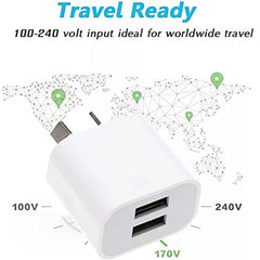 Mini Dual Port USB Charger with USB to Micro USB Data Cable, AU Plug, AU Plug + Micro USB Cable