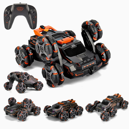 MoFun JC03 2.4G remote control six-wheel stunt car 360 degree swing arm without dead angle drift spray remote control car, MoFun JC03 (Green)