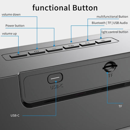 AEC BT601 RGB Light HiFi Soundbar Bluetooth Speaker Home Theater, BT601
