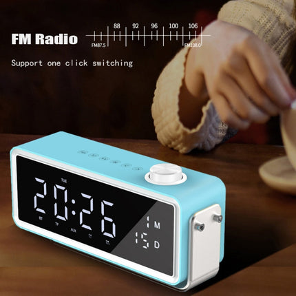 AEC K5 Mirror Alarm Clock Bluetooth Speakers with LED Light Support TF / FM