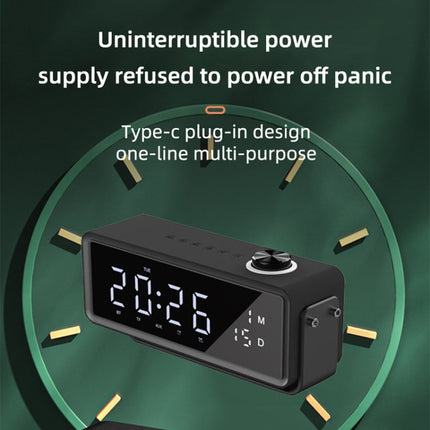 AEC K5 Mirror Alarm Clock Bluetooth Speakers with LED Light Support TF / FM