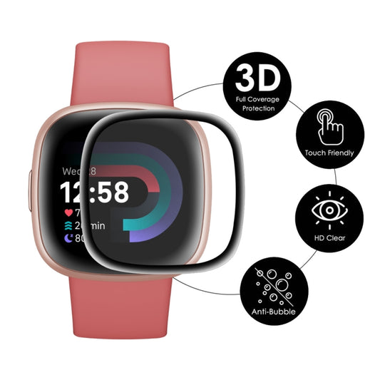For Fitbit Versa 4 / Sense 2 ENKAY 3D Full Coverage Soft PC Edge + PMMA HD Screen Protector Film, 1 PCS, 2 PCS, 5 PCS, 10 PCS