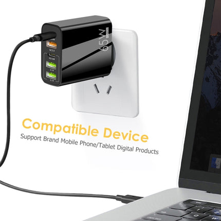 65W Dual PD Type-C + 3 x USB Multi Port Charger for Phone and Tablet PC, UK Plug, UK Plug
