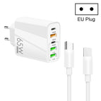 EU Plug + Type-C to Type-C Cable / White