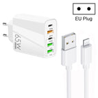 EU Plug + USB to 8 Pin Cable / White
