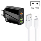 EU Plug + USB to 8 Pin Cable / Black