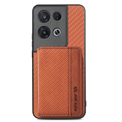 For OPPO Reno 8 Pro Carbon Fiber Magnetic Card Bag Phone Case