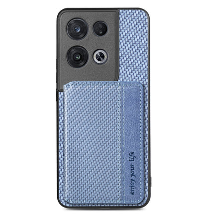 For OPPO Reno 8 Pro Carbon Fiber Magnetic Card Bag Phone Case
