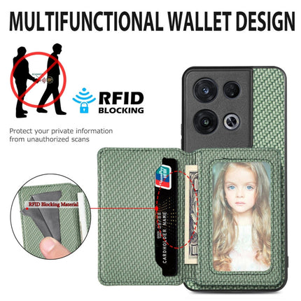 For OPPO Reno 8 Pro Carbon Fiber Magnetic Card Bag Phone Case