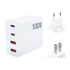 GaN 100W Dual USB + Dual USB-C/Type-C Multi Port Charger for Apple MacBook Series, US Plug, US / EU Plug, US / UK Plug, US / AU Plug, US / EU / UK Plug, US / EU / UK / AU Plug