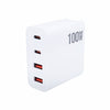 GaN 100W Dual USB + Dual USB-C/Type-C Multi Port Charger with 2m Type-C to Type-C Data Cable Set, US Plug, US / EU Plug, US / UK Plug, US / AU Plug, US / EU / UK Plug, US / EU / UK / AU Plug