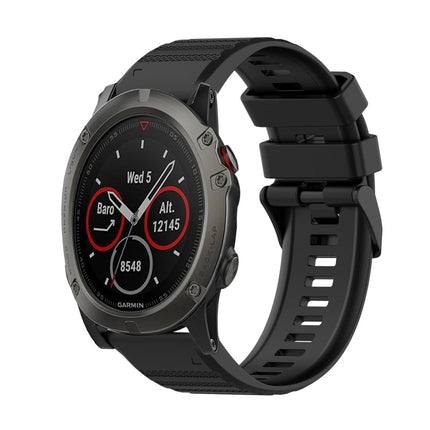 26mm Horizontal Texture Silicone Watch Band with Removal Tool, For Garmin Fenix 6X Sapphire, For Garmin Fenix 5X Sapphire, For Garmin Fenix 5X Plus