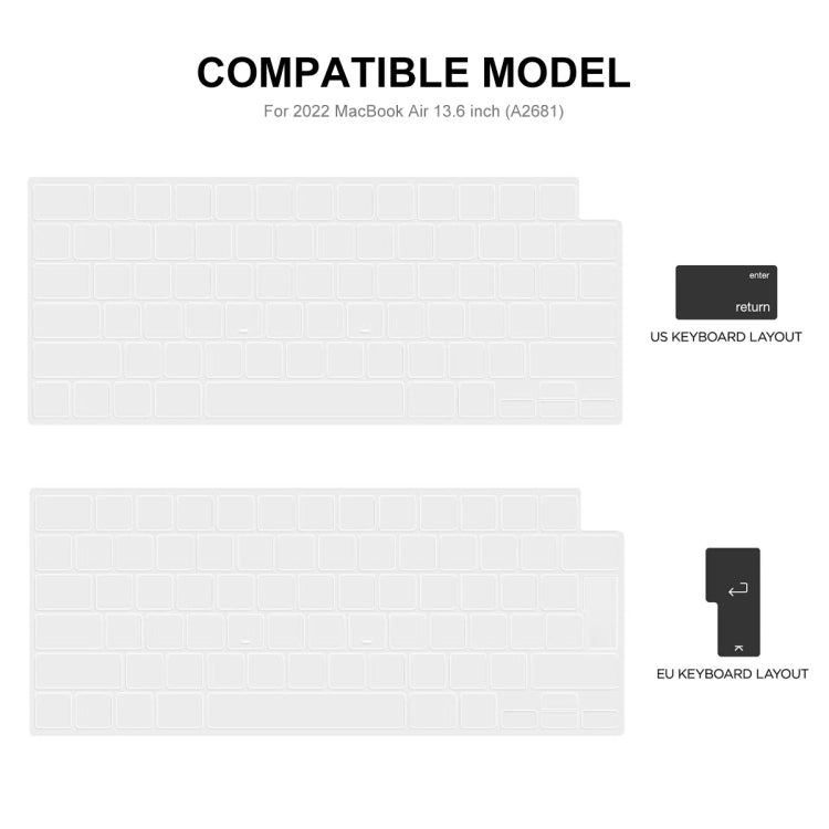For MacBook Air 13.6 2022/2024 A2681 (M2) / A3113 (M3) ENKAY Hat-Prince 3 in 1 Protective Bracket  Case Cover Hard Shell with TPU Keyboard Film / Anti-dust Plugs, For MacBook Air 13.6 2022/2024 A2681 (M2) / A3113 (M3)