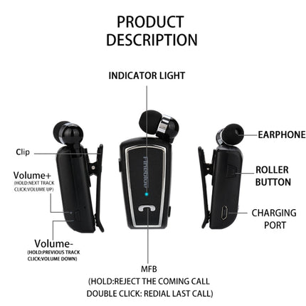 Fineblue F-V3 Bluetooth 4.1 Wireless Stereo Bluetooth In-Ear Earphone Mini Headset, F-V3 Black, F-V3 White, F-V3 Gold