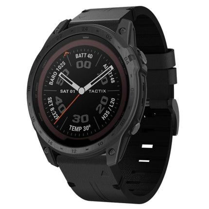 26mm Leather Steel Buckle Watch Band, For Garmin Descent MK 2, For Garmin Tactix 7, For Garmin Fenix 6X, For Garmin Fenix 5X Sapphire, For Garmin Tactix Delta, For Garmin Descent MK 2i, For Garmin Tactix 7 Pro, For Garmin Fenix 3