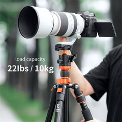 K&F CONCEPT KF31.023V3 360 Degree Rotating Panoramic Metal Tripod Ball Head with 1/4 Inch Quick Release Plate, KF31.023V3