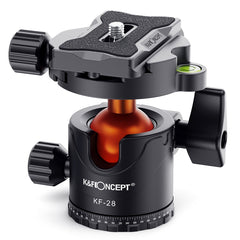 K&F CONCEPT KF31.023V3 360 Degree Rotating Panoramic Metal Tripod Ball Head with 1/4 Inch Quick Release Plate, KF31.023V3