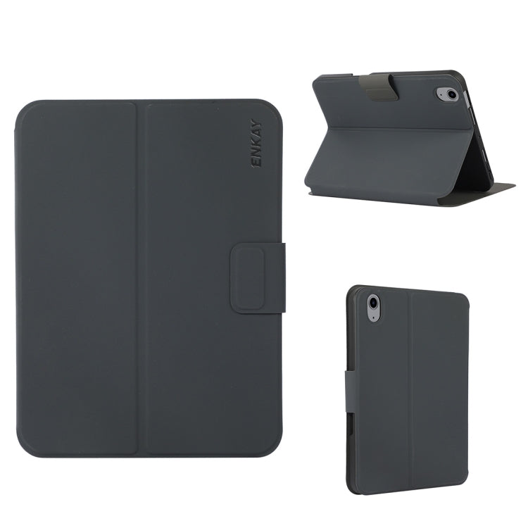 For iPad 10th Gen 10.9 2022 ENKAY TPU Back Cover Smart Leather Tablet Case with Pen Slot & Holder