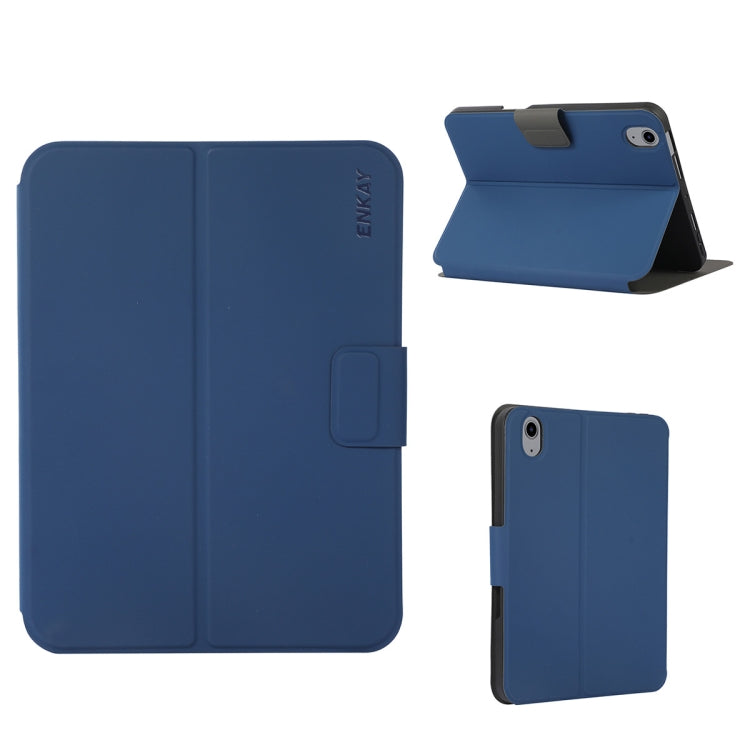 For iPad 10th Gen 10.9 2022 ENKAY TPU Back Cover Smart Leather Tablet Case with Pen Slot & Holder