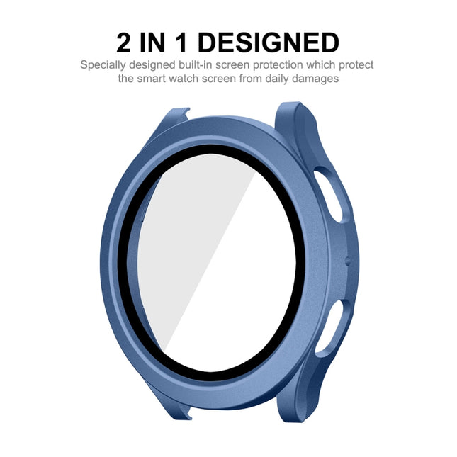 For Samsung Galaxy Watch4/5 44mm ENKAY Hat-Prince Waterproof Full Coverage PC Frame + 9H Tempered Glass Case