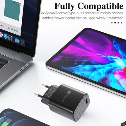 PD11 Mini Single Port PD3.0 USB-C / Type-C 20W Fast Charger for iPhone / iPad Series, EU Plug, EU Plug