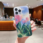 For iPhone 14 / Pink Tulips5