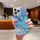 For iPhone 12 / Blue Purple flowers1