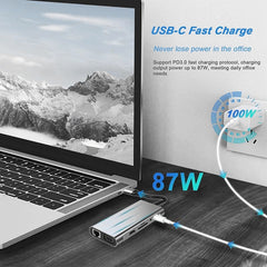 USB C HUB, USB C Adapter 11 in 1 Dongle with 4K HDMI, VGA, Type C PD, USB3.0, RJ45 Ethernet, SD/TF Card Reader, 3.5mm AUX, Docking Station Compatible with MacBook Pro/Air, Other Type C Laptops Devices