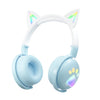 KE28 RGB Cute Cat Ears Bluetooth Wireless Music Headset with Detachable Mic