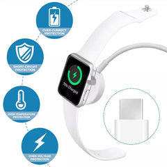 1m USB-C / Type-C Magnetic Fast Charger Charging Cable for Watch Apple Series Ultra/8/7/6/SE/SE2/5/4/3/2