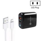 US Plug + USB to 8 Pin Cable / Black