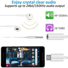 Type C to 3.5mm Female Headphone Jack Adapter for Samsung Galaxy S22 S22+ S21 S21+ S20 S20+ Ultra Note 20 Note 10 Plus S10 Plus S10e S9+ S8 Plus, DS-NO10T35