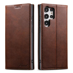 Suteni Calf Texture Horizontal Flip Leather Phone Case, For Samsung Galaxy S25 5G, For Samsung Galaxy S25+ 5G, For Samsung Galaxy S25 Ultra 5G, For Samsung Galaxy S24 Ultra 5G, For Samsung Galaxy S24+ 5G, For Samsung Galaxy S24 5G