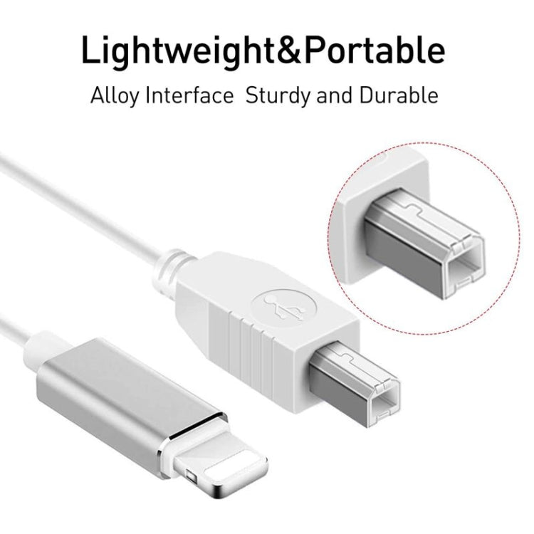 1m 8 Pin to USB-B MIDI Cable for iPad / iPhone, 8 Pin