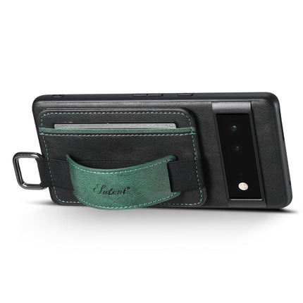 Suteni H13 Card Wallet Wrist Strap Holder PU Phone Case, For Googel Pixel 6, For Googel Pixel 6 Pro, For Googel Pixel 6a, For Googel Pixel 7 5G, For Googel Pixel 7 Pro 5G, For Googel Pixel 7a