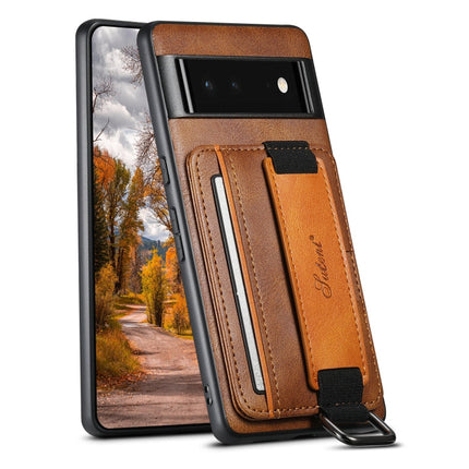 Suteni H13 Card Wallet Wrist Strap Holder PU Phone Case, For Googel Pixel 6, For Googel Pixel 6 Pro, For Googel Pixel 6a, For Googel Pixel 7 5G, For Googel Pixel 7 Pro 5G, For Googel Pixel 7a
