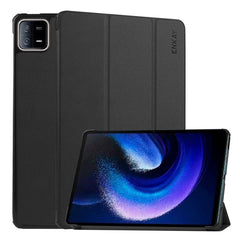 For Xiaomi Pad 6 ENKAY Tri-fold Custer Texture Leather Stand Smart Case, For Xiaomi Pad 6