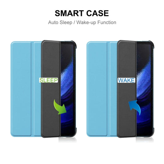 For Xiaomi Pad 6 ENKAY Tri-fold Custer Texture Leather Stand Smart Case, For Xiaomi Pad 6