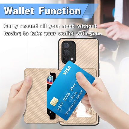 Carbon Fiber Magnetic Card Bag Phone Case, For OPPO A74 5G, For OPPO A78, For OPPO A94 5G, For OPPO Find X6 Pro