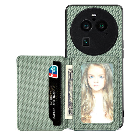 Carbon Fiber Magnetic Card Bag Phone Case, For OPPO A74 5G, For OPPO A78, For OPPO A94 5G, For OPPO Find X6 Pro