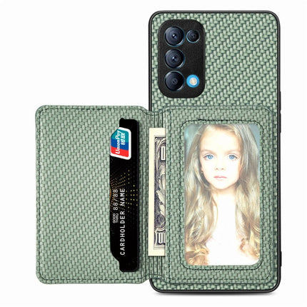 Carbon Fiber Magnetic Card Bag Phone Case, For OPPO Find X6, For OPPO Reno5 5G, For OPPO Reno7 5G, For OPPO Reno8 T 4G