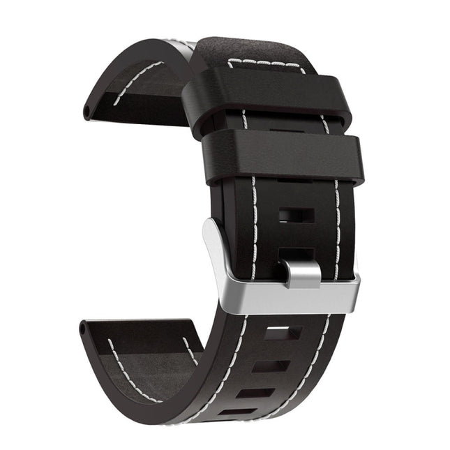 26mm Sewing Leather Steel Buckle Watch Band, For Garmin D2 Delta PX, For Garmin Tactix 7 Pro, For Garmin Tactix 7, For Garmin Fenix 7X, For Garmin Fenix 7X Solar, For Garmin Tactix Delta, For Garmin Enduro 2, For Garmin Enduro, For Garmin Fenix 6X     ...
