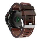 For Garmin Fenix 5X Plus / Red Brown