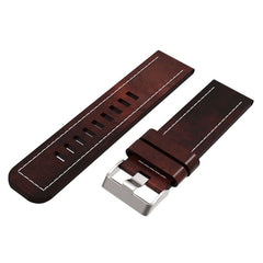 26mm Sewing Leather Steel Buckle Watch Band, For Garmin Descent MK 1, For Garmin Descent MK 2, For Garmin Descent MK 2i, For Garmin D2 Charlie