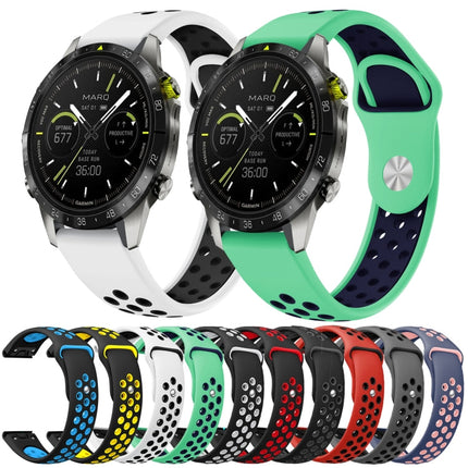 22mm Sports Breathable Silicone Watch Band, For Garmin Instinct Crossover Solar, For Garmin Fenix 7